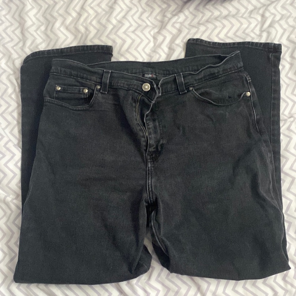 black straight jeans
